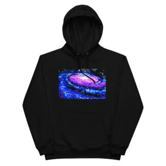 pixel galaxy eco comfort hoodie black front