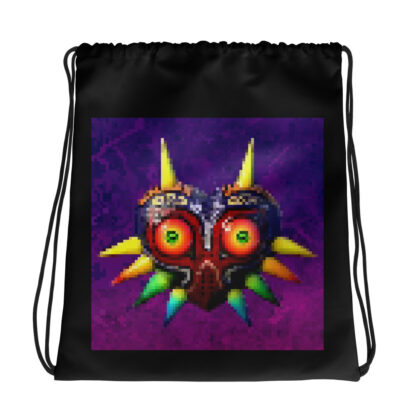 majoras mask pixel art drawstring bag