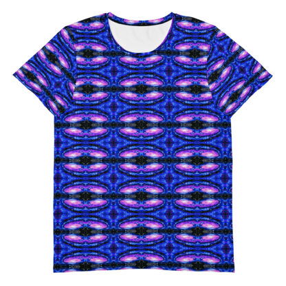 Psychedelic Pixel Galaxy men's athletic t-shirt