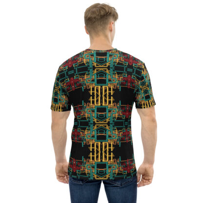 Psychedelic 3D Pipes men's crew neck t-shirt - Image 4