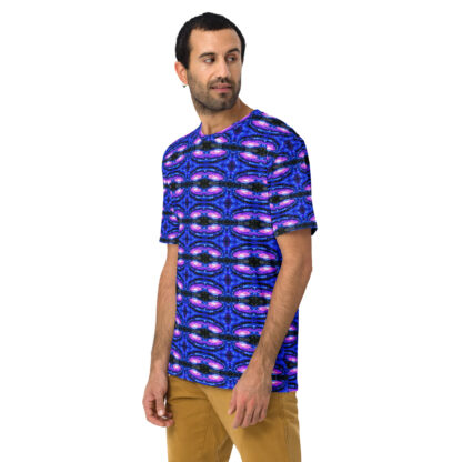 Psychedelic Pixel Galaxy men's crew neck t-shirt - Image 3