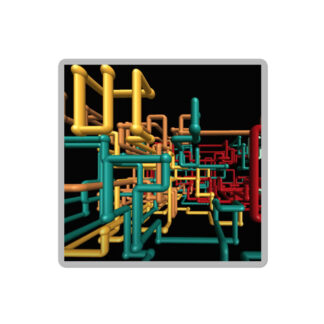 3d pipe screensaver sticker 4in