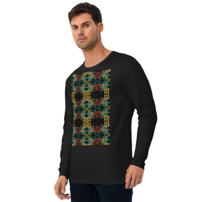 Psychedelic 3D Pipes long sleeve shirt (black/white) - Image 3