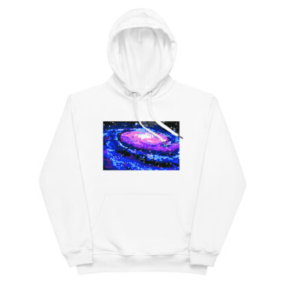 pixel galaxy eco comfort hoodie white