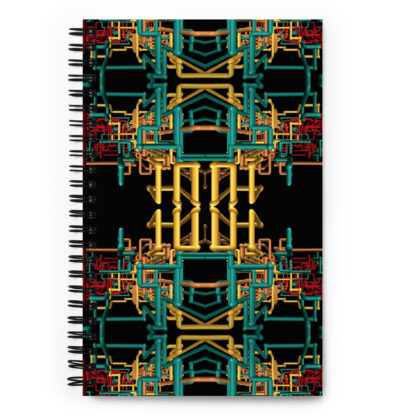 Psychedelic 3D Pipes dotted paper spiral notebook