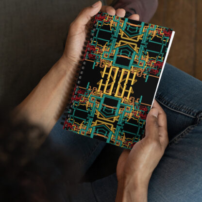 Psychedelic 3D Pipes dotted paper spiral notebook - Image 4