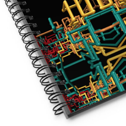 Psychedelic 3D Pipes dotted paper spiral notebook - Image 3