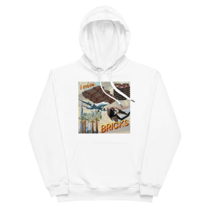 I MOVE BRICKS eco comfort hoodie (white/black) - Image 2